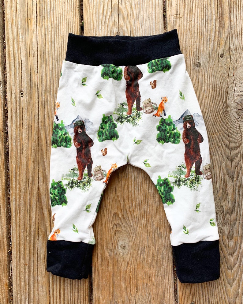 Harem Teton Bear Pants Baby Boy Mountain Baby Shower Toddler Woodland Jogger