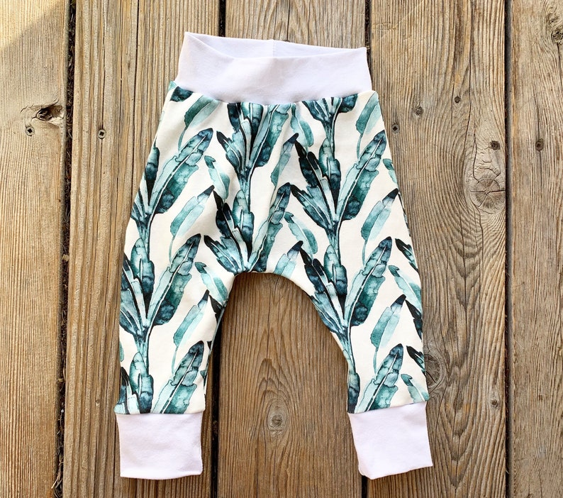 Baby Shower Leaves Baby Boy Toddler Pants Beach Hanalei Joggers Harem Gift