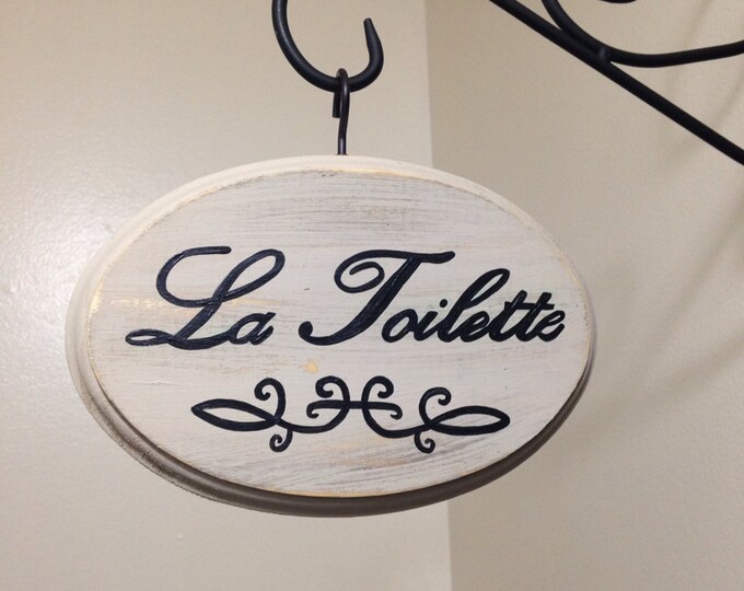 Cream La Toilette French Bathroom Sign 5x7 Inches Etsy