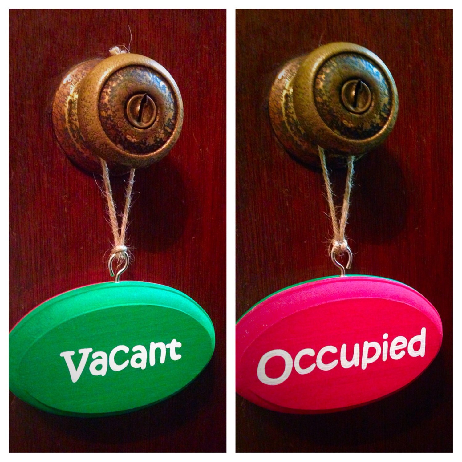 Vacant/Occupied double sided bathroom sign red/green kids Etsy