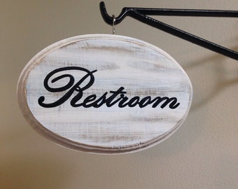 Adorable Restroom sign (white) (5x7")