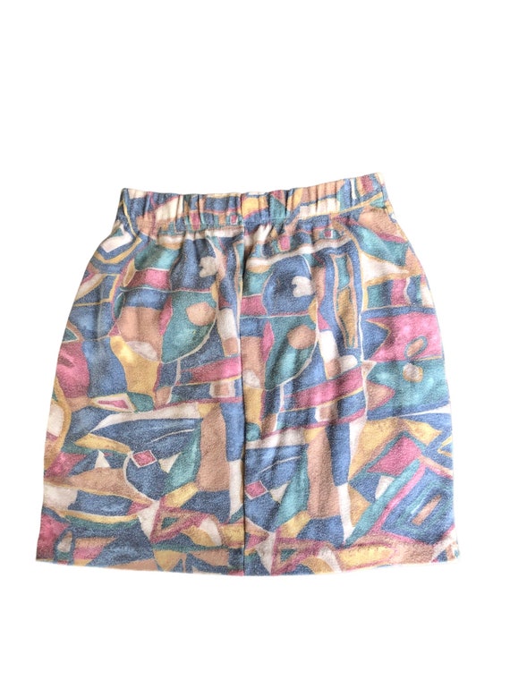 80’s pastel geometric mini skirt SzM - image 2