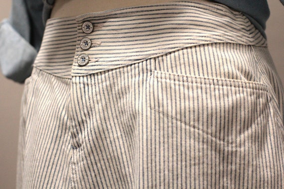 Vintage Ralph Lauren Striped Knee Length Denim Sk… - image 4