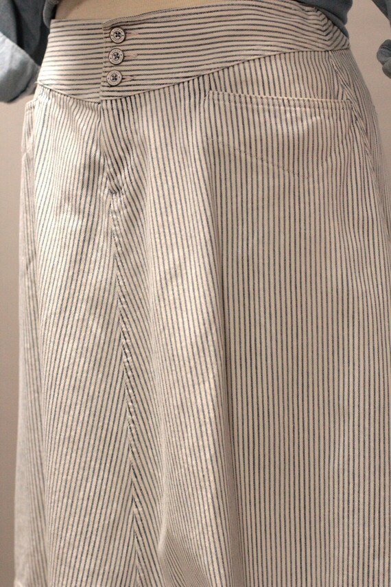 Vintage Ralph Lauren Striped Knee Length Denim Sk… - image 5