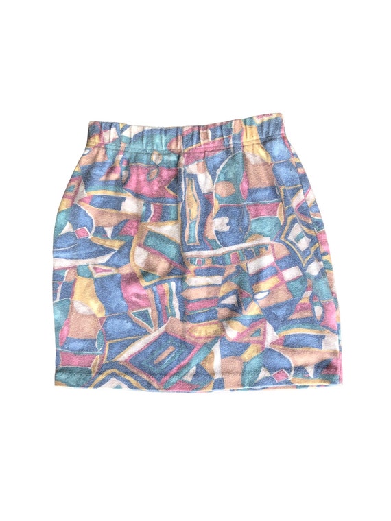 80’s pastel geometric mini skirt SzM - image 1