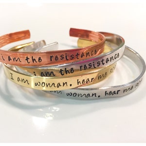 Iive, love, resist cuff bracelet womans march, nasty woman, resistance feminist jewelry image 4