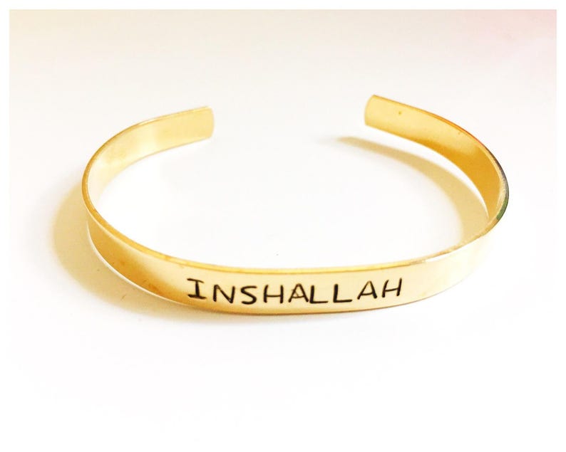 Inshallah, Begin with Bismillah cuff bracelet god willing muslim jewelry and accesories image 2