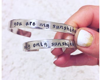 Mommy and me set -- you are my sunshine, my only sunshine -- gift for her, mama, mom, grandma -- custom, customizable, personalized