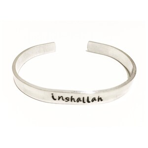 Inshallah, Begin with Bismillah cuff bracelet god willing muslim jewelry and accesories image 3