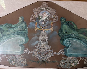 Early 20th C. Italian Grand Tour Pastel After Michaelangelo's Medici Chapel