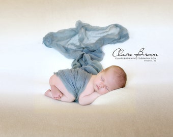 Slate Blue Cheesecloth baby wrap high grade, photography prop