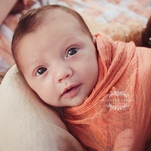 Harvest Orange Cheesecloth baby wrap high grade, photography prop image 1