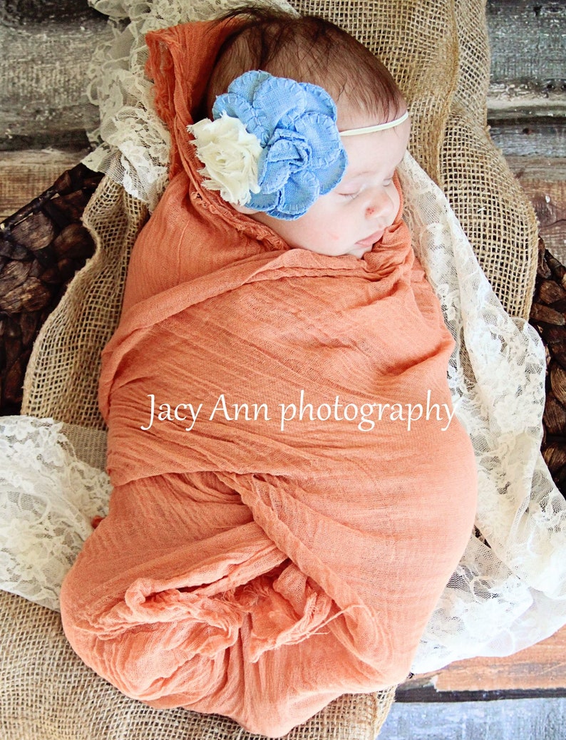 Harvest Orange Cheesecloth baby wrap high grade, photography prop image 4