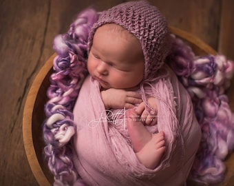 Antique Purple Cheesecloth baby Wrap, High Grade, photography prop