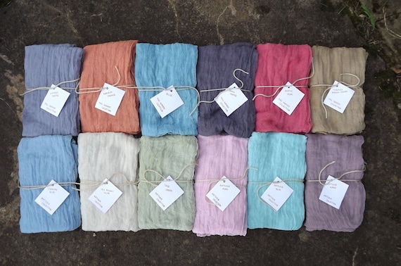 Set of 6 Antique or Fall Harvest Collection Cheesecloth, baby & maternity wraps high grade, photography prop