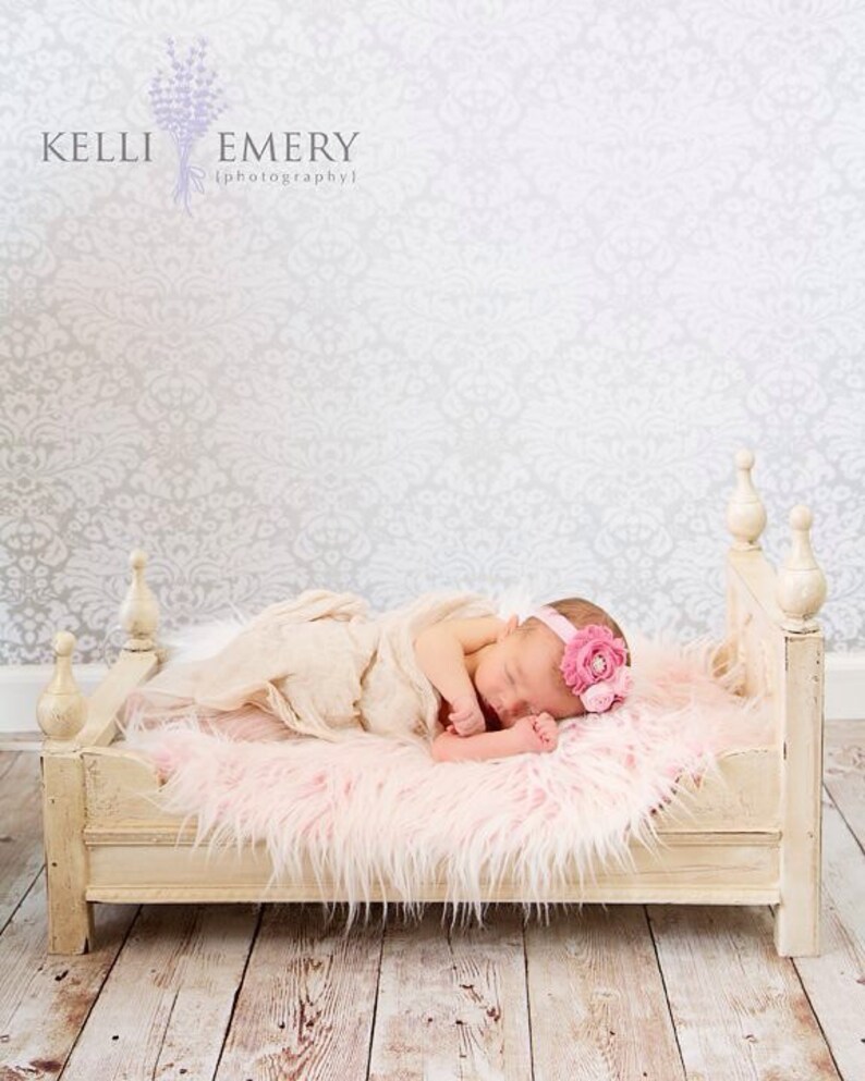 Frosted White & Baby Pink faux Mongolian fur, photography prop image 4