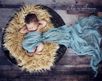 Blue Cheesecloth baby wrap high grade, photography prop