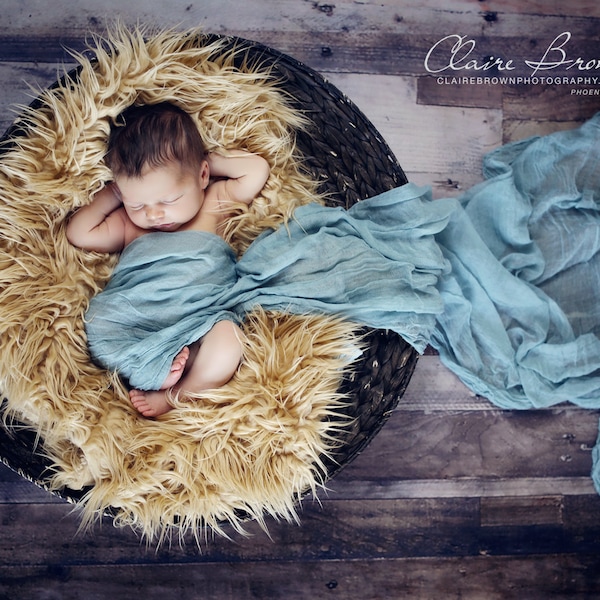 Blue Cheesecloth baby wrap high grade, photography prop