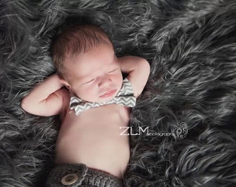 Charcoal Grey faux Mongolian fur photography prop, 2 sizes available