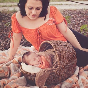 Harvest Orange Cheesecloth baby wrap high grade, photography prop image 2