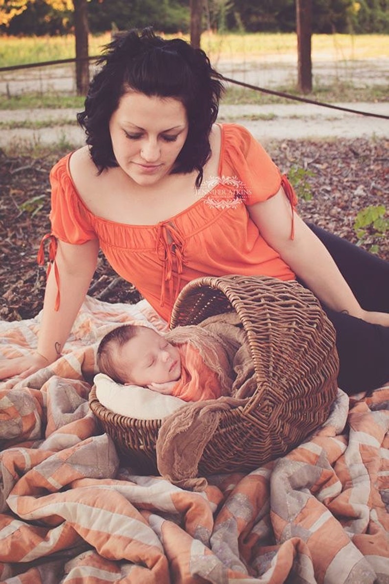 Harvest Orange Cheesecloth baby wrap high grade, photography prop image 2