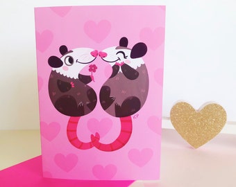 Opossum Valentine’s Day Card
