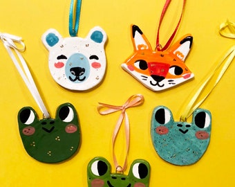 Ceramic Animal Christmas Ornaments