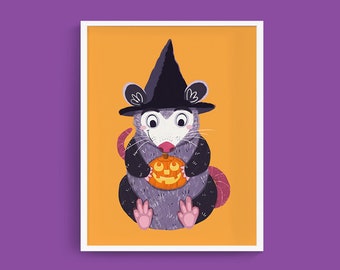 Halloween Opossum Art Print