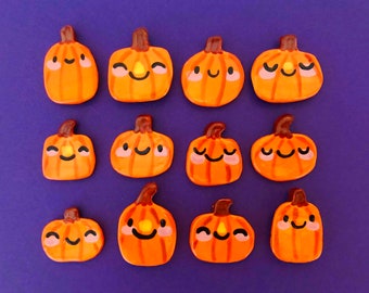 Handmade Ceramic Jack-O-Lantern Pins/Magnets