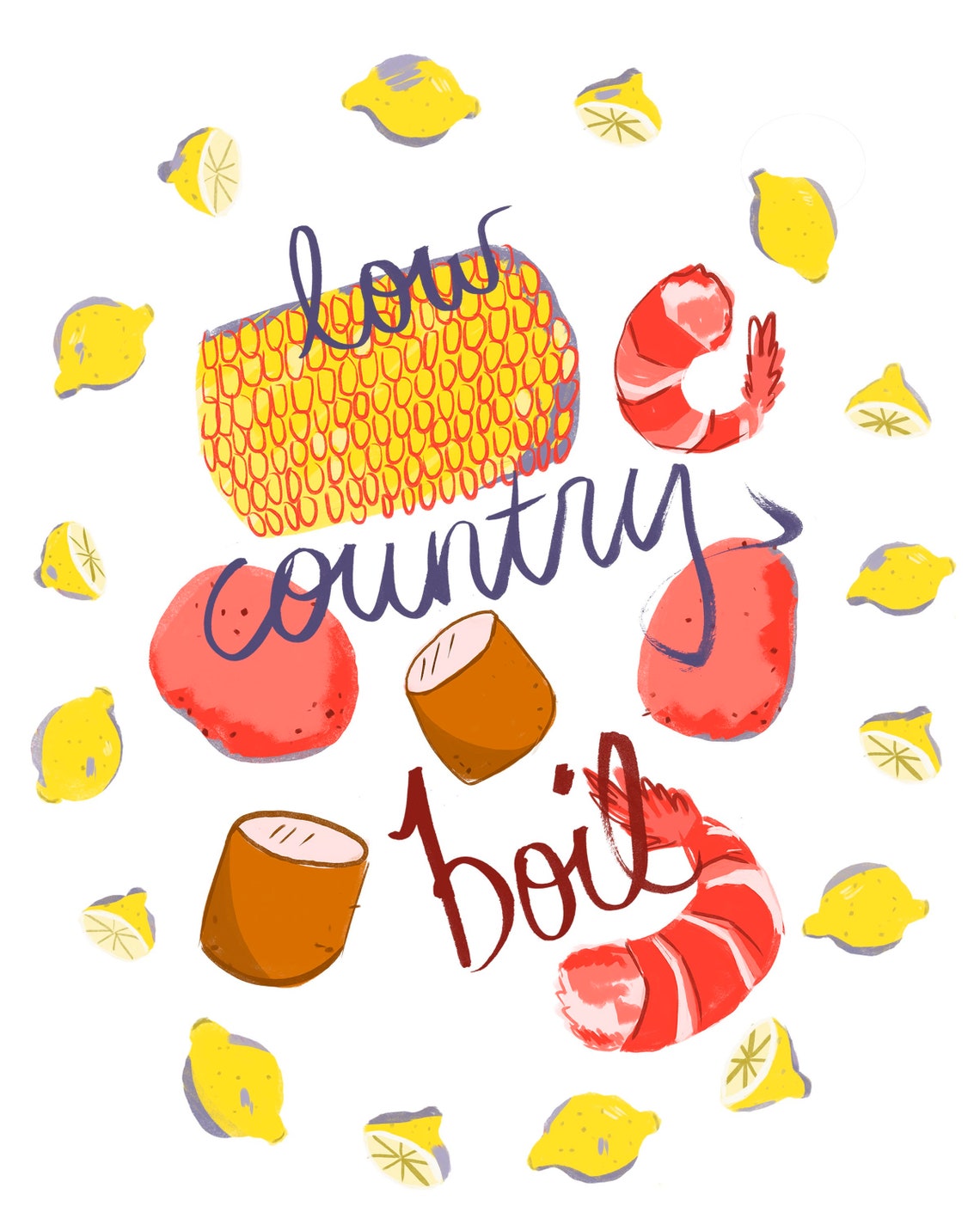 Low Country Boil Art Print Etsy