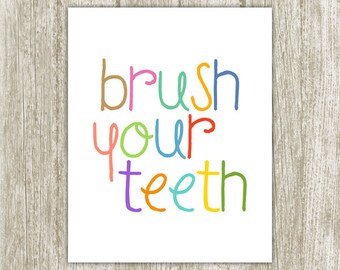 Bathroom Wall Art Word Art PRINT Bathroom Rules