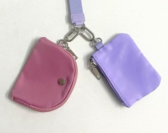 Mauve/ Lavender Dual Pouch Wristlet | Double Coin Purse Wristlet Wallet | Coin Purse Wristlet | Mini Wallet | Gifts for Her