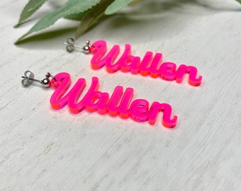 Morgan Wallen Earrings, Custom Concert Earrings, Jewelry for Country Music Fan, Country Concert Jewelry, Lightweight Earrings, Gift for BFF