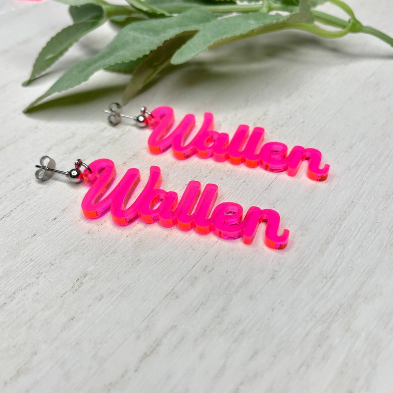 Morgan Wallen Earrings, Custom Concert Earrings, Country Music Fan Earrings, Country Concert Jewelry, Lightweight Earrings, Acrylic Earrings image 6