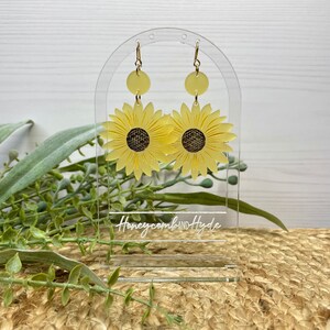 Sunflower Earrings Dangle, Acrylic Flower Earrings, Just Because Gift, For Sister, For Birthday, Friend Gift Jewelry, Floral Earrings image 3