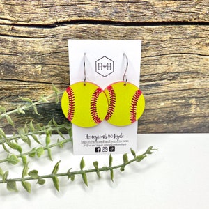 Softball Earrings for Athlete, Acrylic Earrings, Gift for Softball Mom, Sports Mom Jewelry, Lightweight Dangle Earrings, Stainless Steel image 4