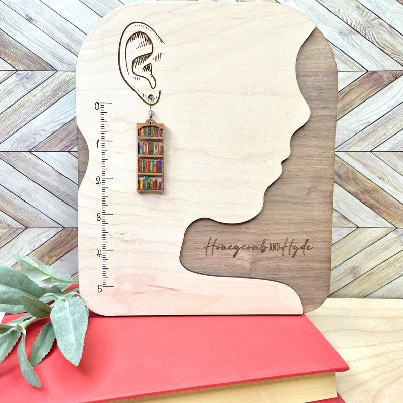 Book Lover Earrings, Book Shelf Earrings, Book Club Gifts, Gift for Bookworms, Teacher, Librarian Gift, Bookcase Earrings, Best Friend Gift image 7