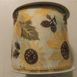 FALL LEAVES RIBBON - Sunflower Ribbon - Wire Edge Ribbon 2.5&quot; x 12&#39;