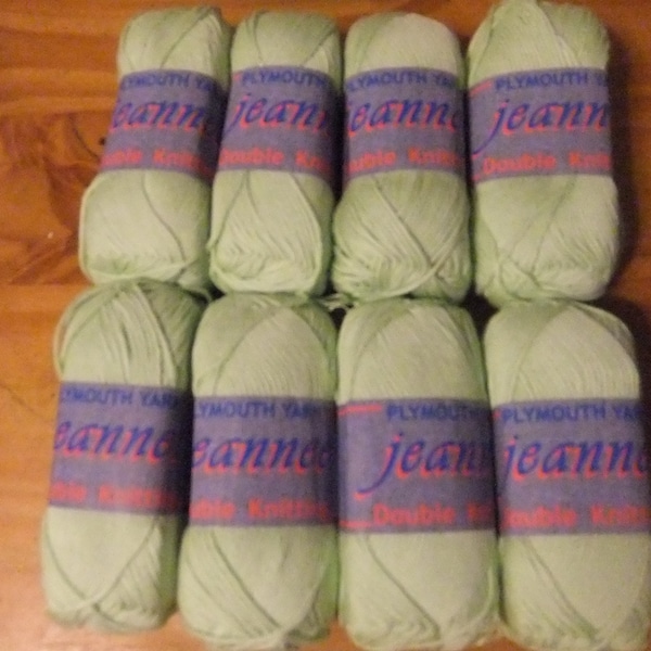 Plymouth Yarn Jeannee Yarn - DK Light Worsted Weight - Light Green Color Number 16 - Lot 37185 - 50 Grams - Approximately 135 Yards