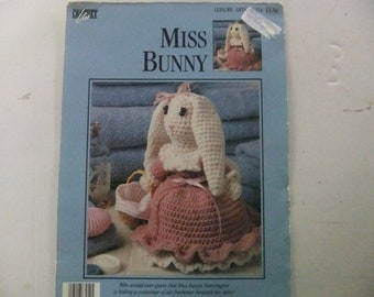 MISS BUNNY By Leisure Arts - Leaflet 2054 - Air Freshener Cover - Miss Bunny Hareington