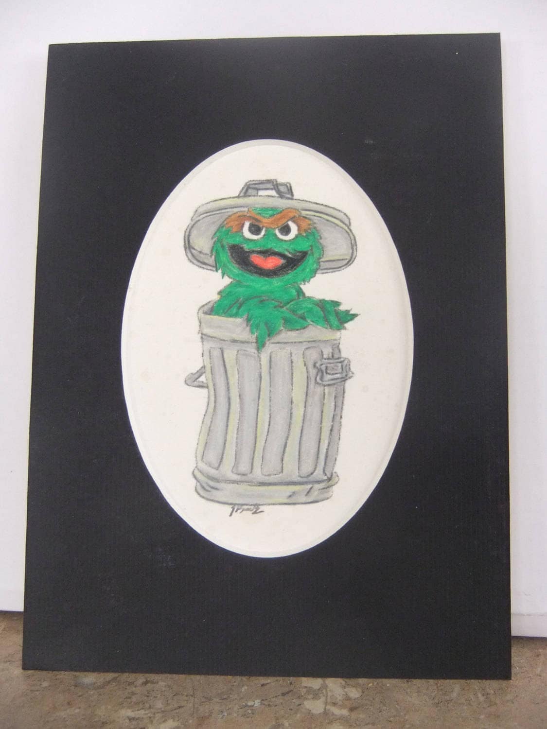 OSCAR THE GROUCH Colored Pencil Drawing Etsy
