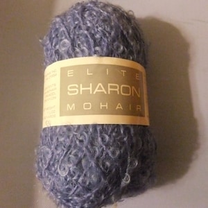 Blue Mohair Yarn: Elite Sharon No. 2592, 90 Yards