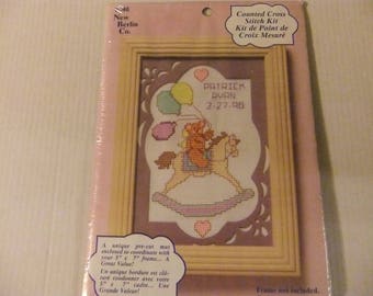 BABY'S BIRTH COUNTED Cross Stitch Kit With Decorative Pre-Cut Mat - New Berlin Co. #3546 - Never Opened