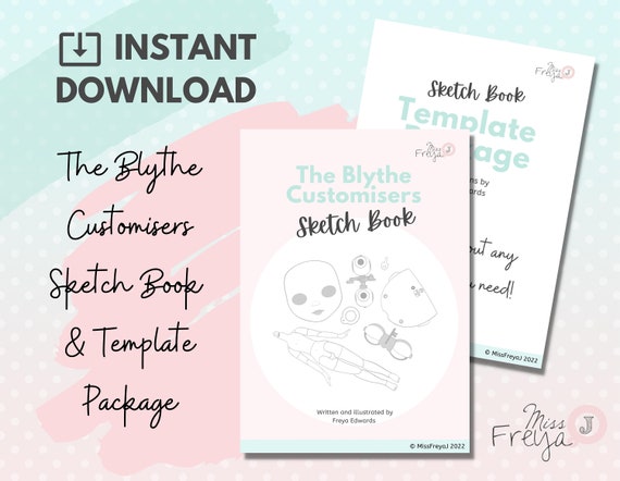 The Blythe Customisers Sketch Book & Template Package - Printable A4 PDF Neo Blythe Planner for Doll Artists - Instant Download