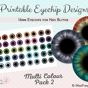 Printable Eyechip Designs - 14mm Realistic Eyes for Neo Blythe Doll ...