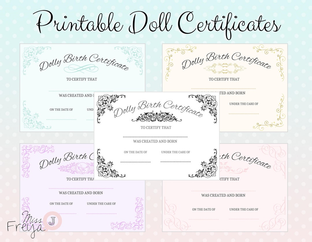 Printable Doll Birth Certificate - for Doll Customisers, Blythe Doll ...