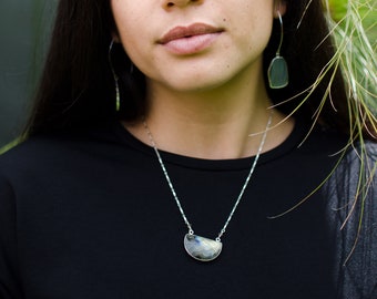 Labradorite sterling silver necklace, Labradorite pendant necklace Labradorite silver necklace