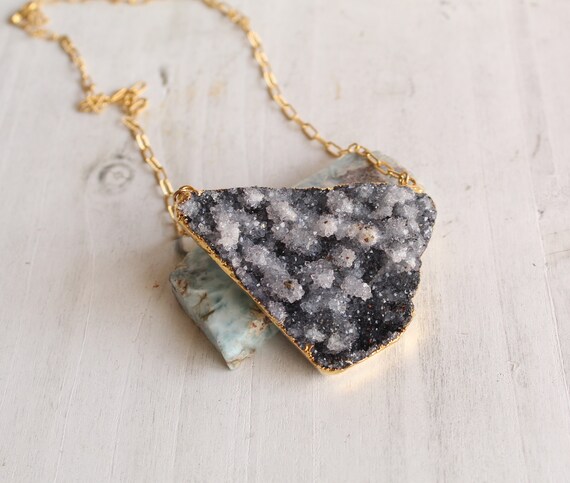 Druzy statement best sale necklace