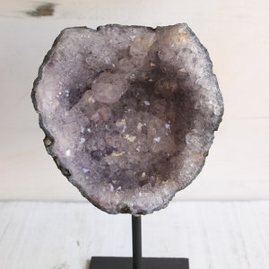 Amethyst geode on stand, statement Amethyst display piece