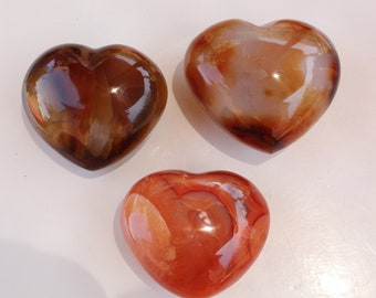 Carnelian heart, puffy Carnelian carved heart